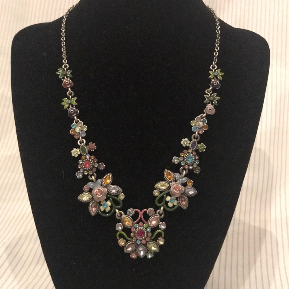 Lia Sophia flower statement necklace